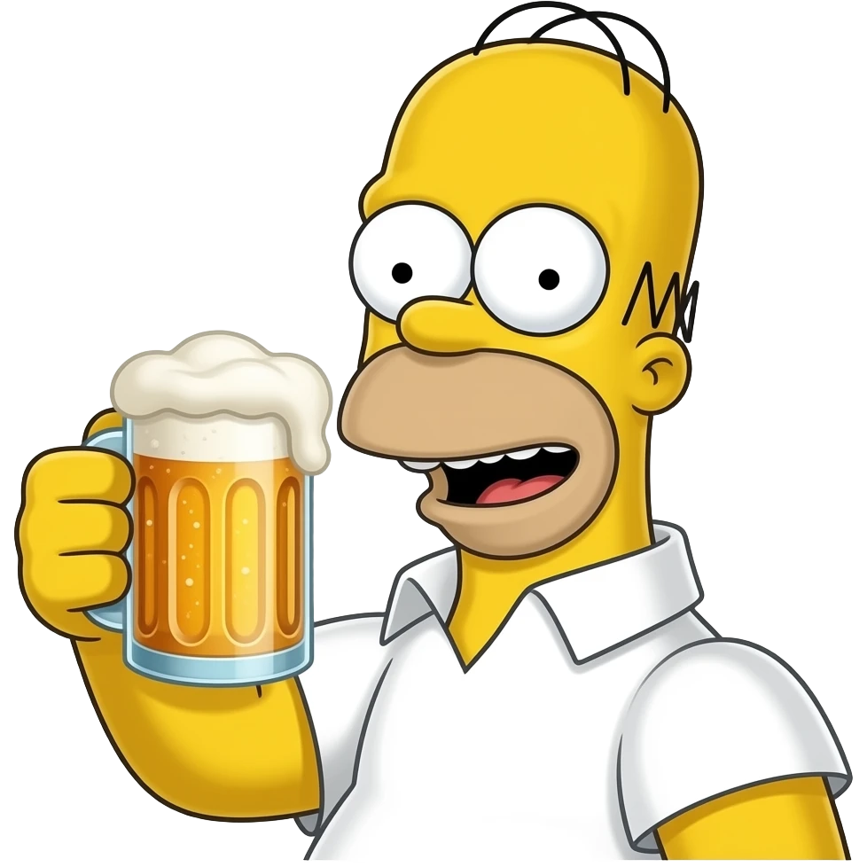Hommer simpson qui boit une bierre emoji | AI Emoji Generator