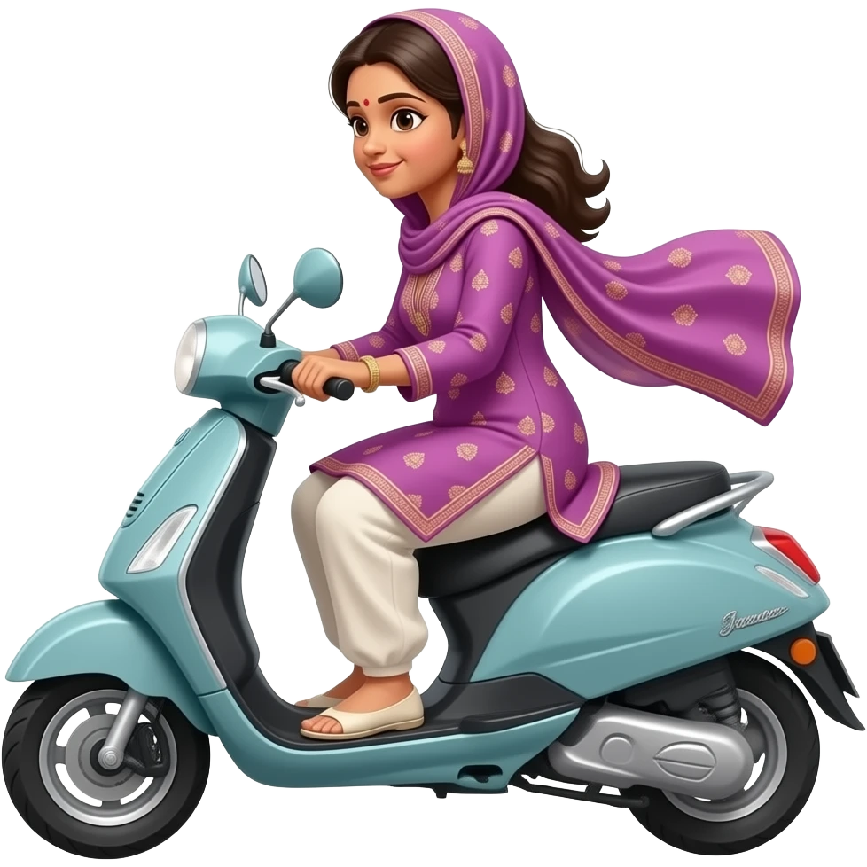 Scooty salwar suit tamil lady with specx dive emoji