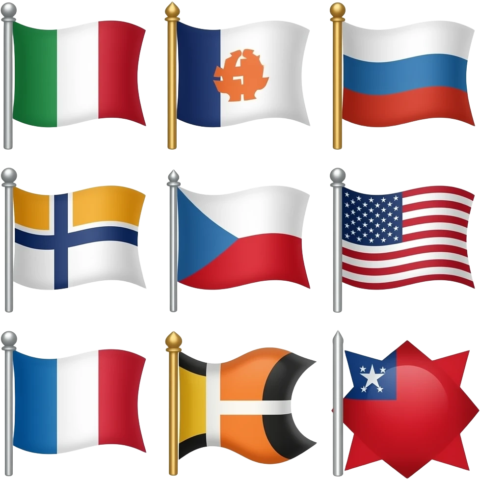 Flag different shapes emoji