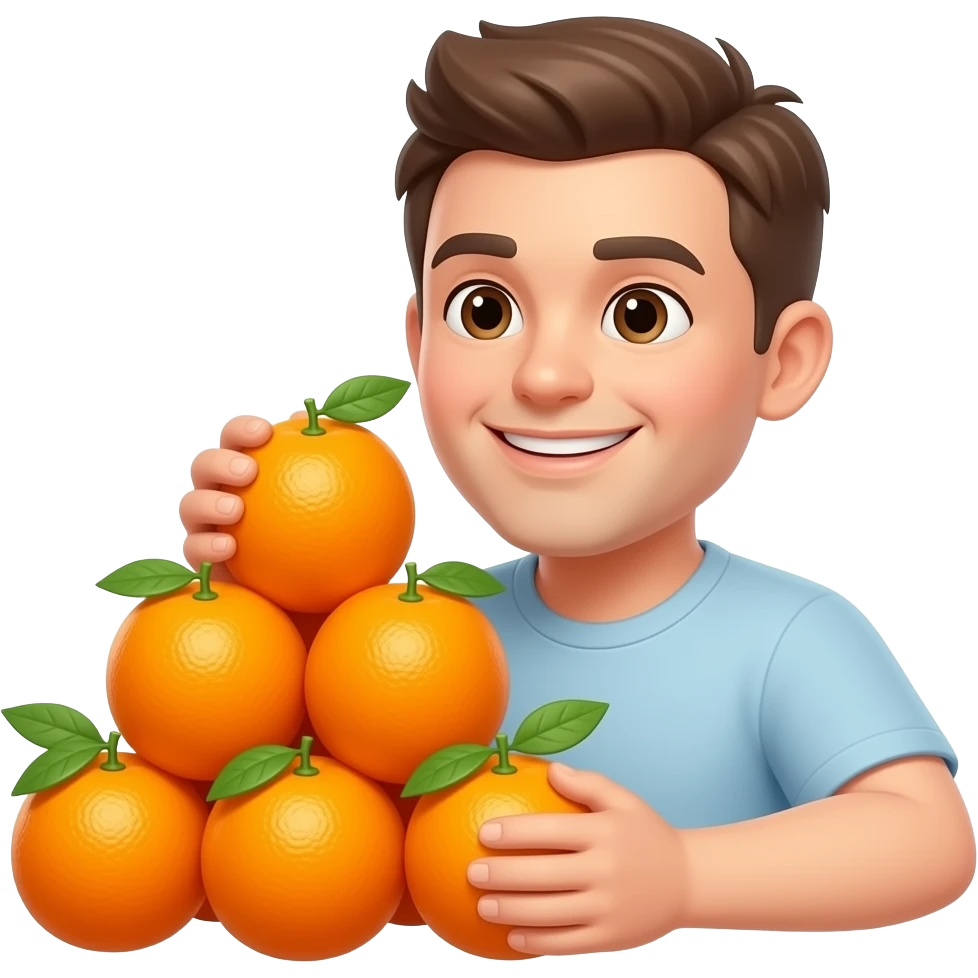 someone stacking oranges emoji