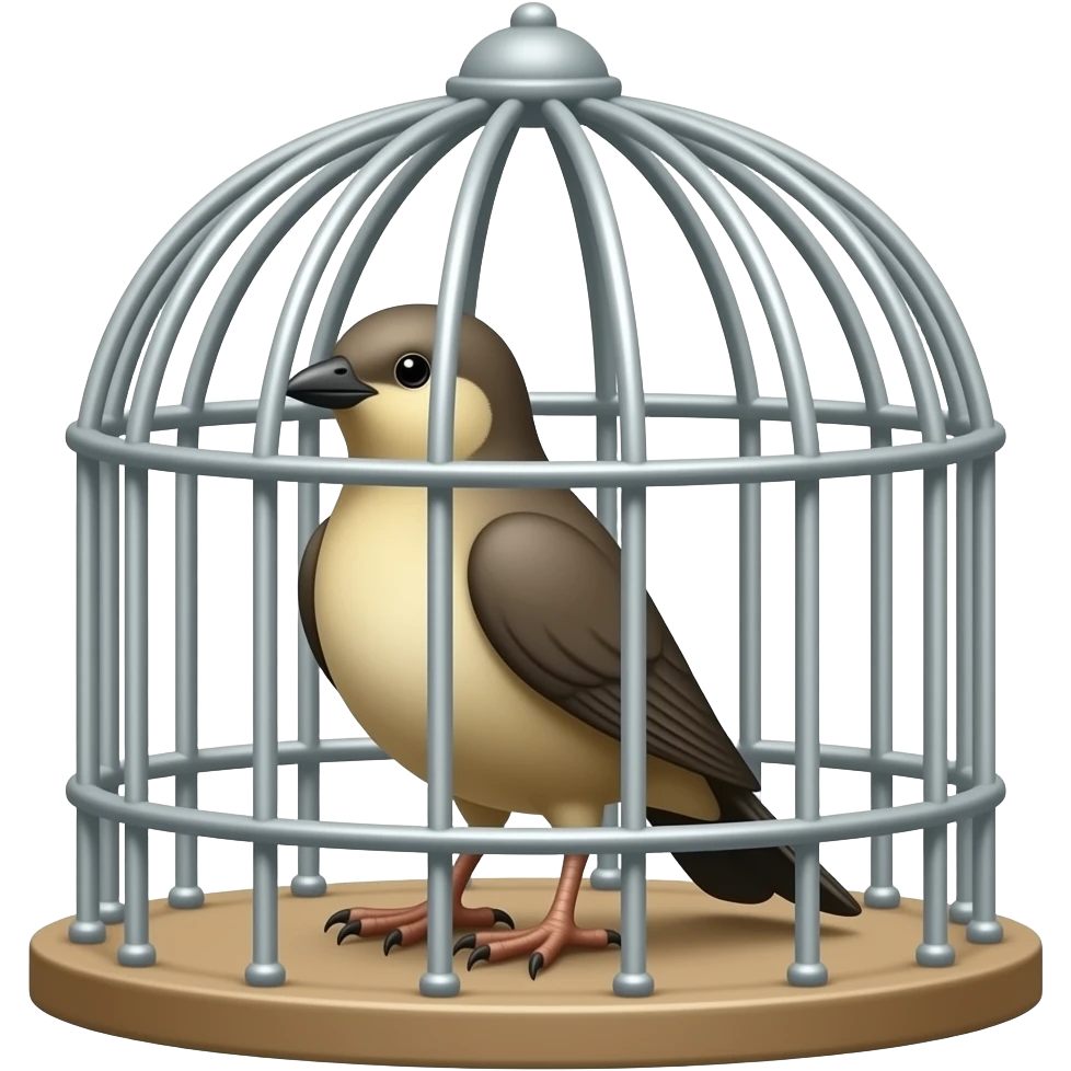 cage inside a bird emoji