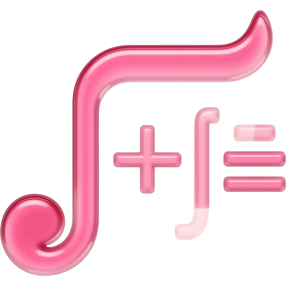 Calculo com simbolo de integrais e derivadas rosa emoji