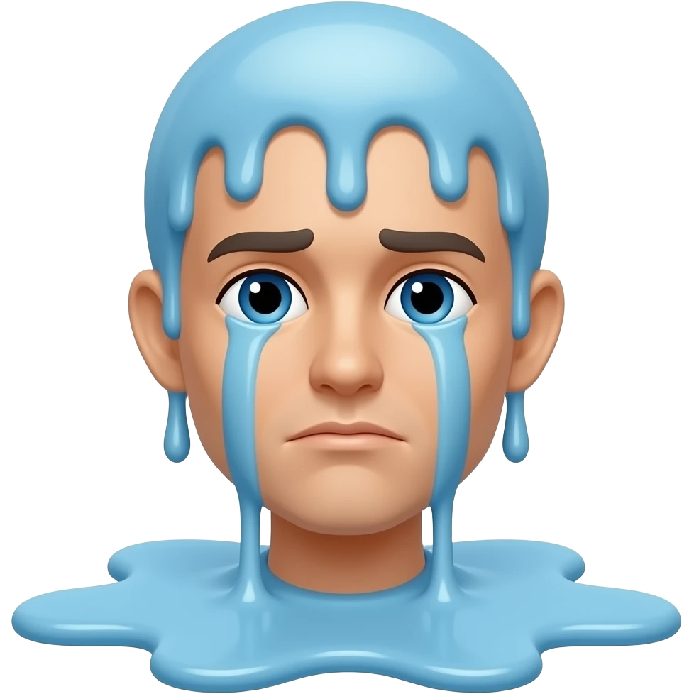 A melting crying emoji emoji