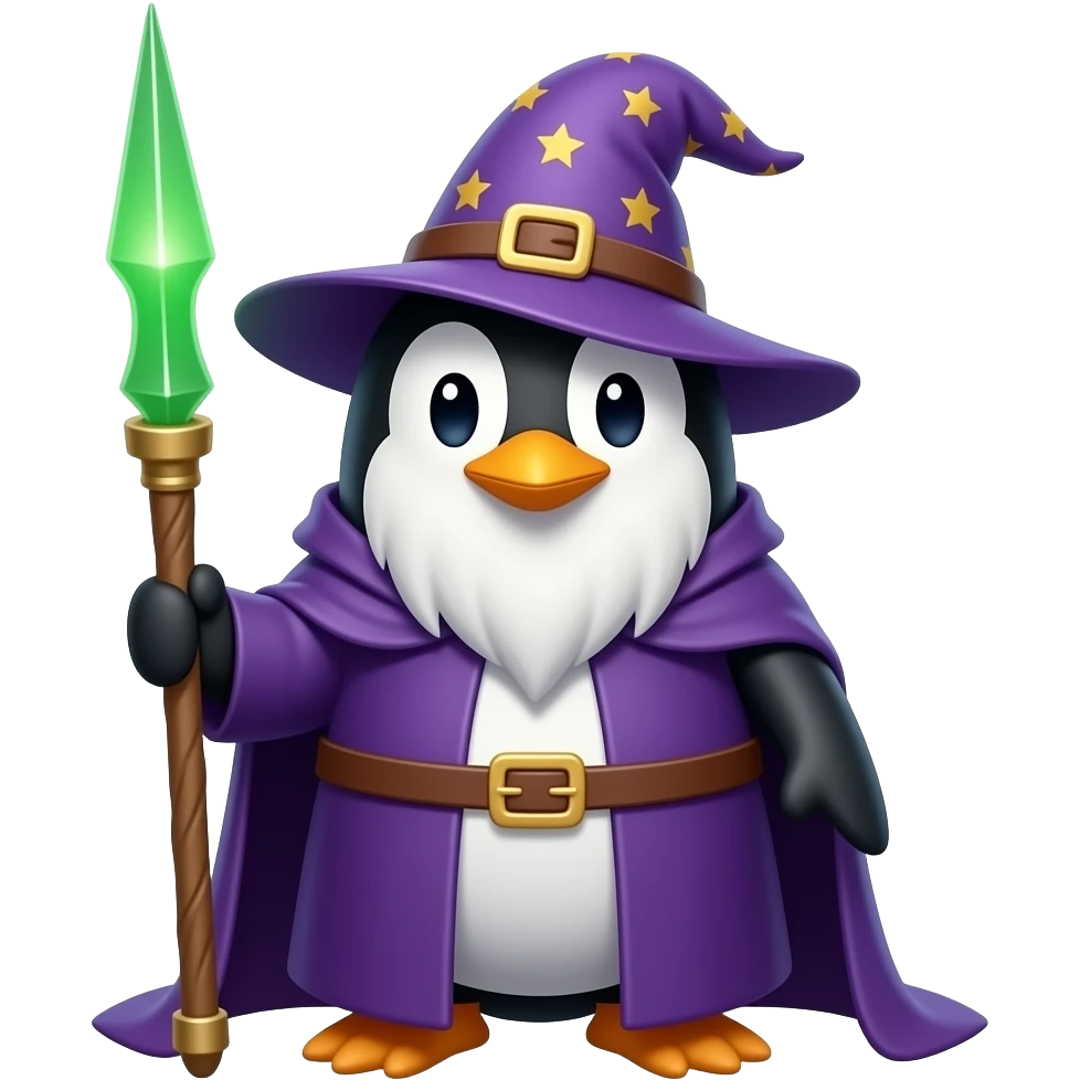 Penguin Wizard emoji