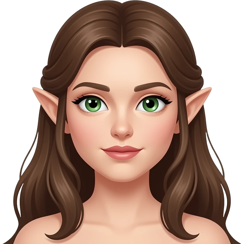 Elven princess, brown hair, green eyes emoji