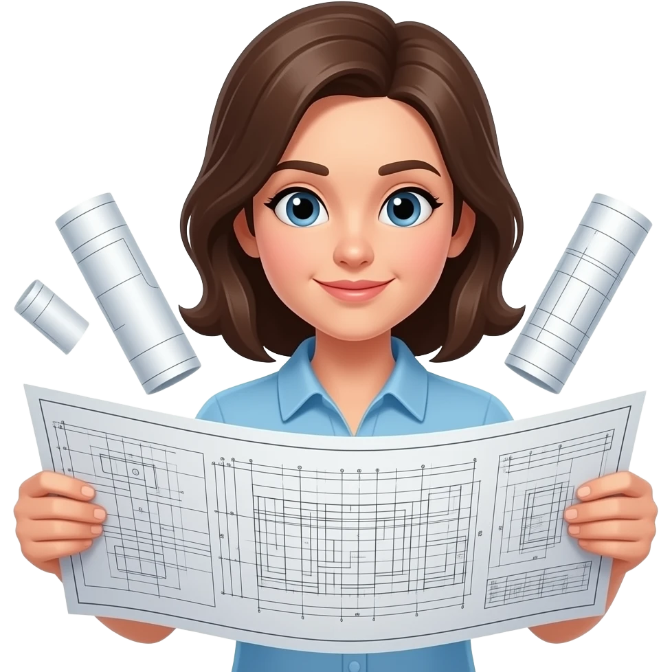 женщина работает с схемами и трудностями emoji