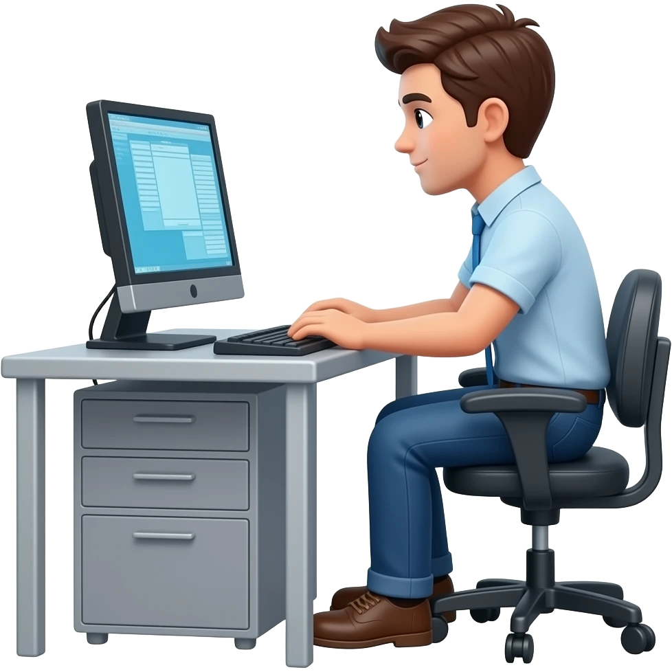 working at the computer emoji