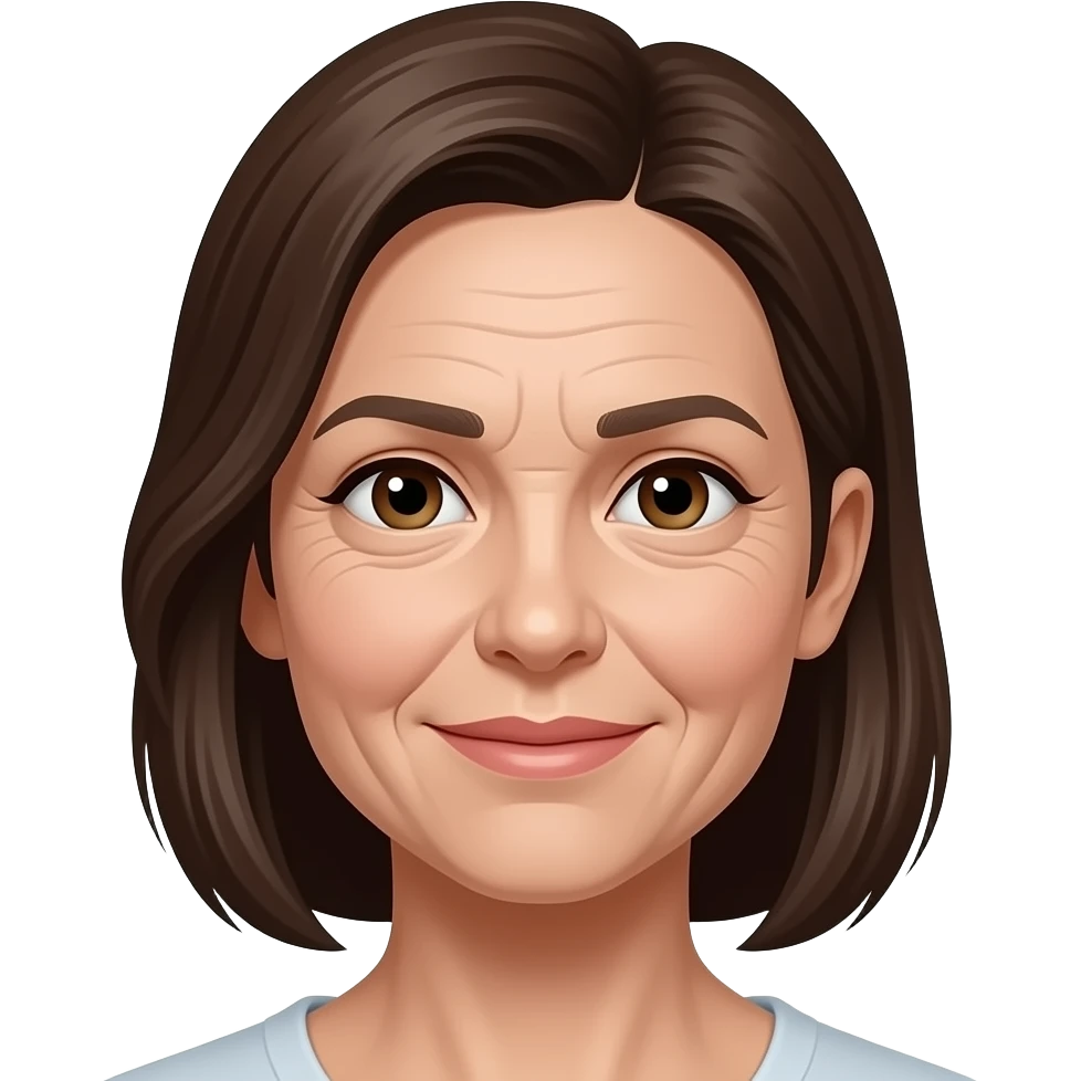 잔주름 많은 여자 얼굴 표면 네모 이미지 emoji