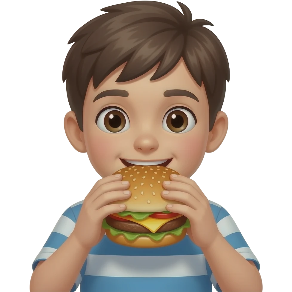 boy eating burger emoji