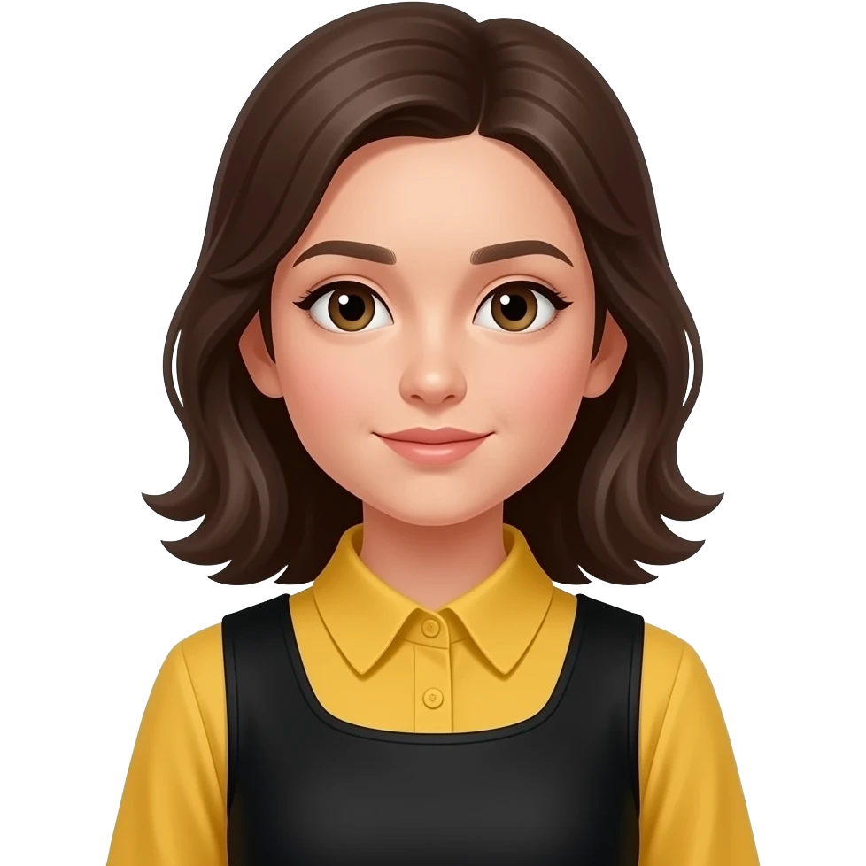 Круглолицая киргизская девушка, 15 лет, обтягивающее черно желтое платье, вид до колен emoji