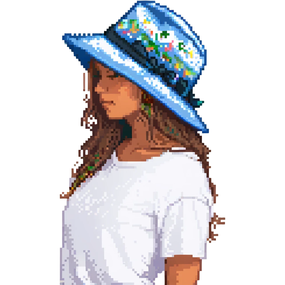 Синяя панамка со шнурком, no background emoji