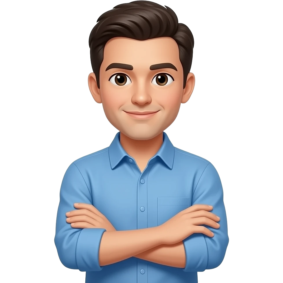 blue shirt thingy, crossed arms emoji