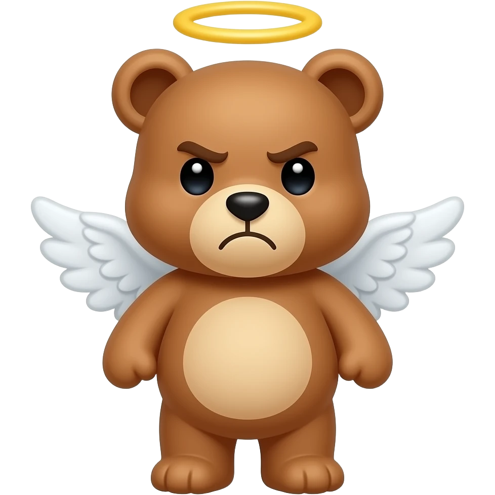 Grumpy teddy cupid emoji