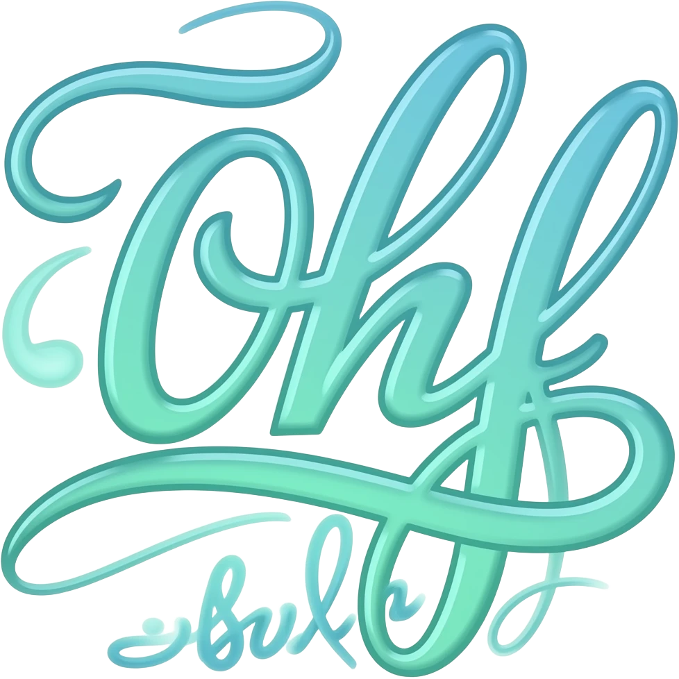 The word 'Offline' in cursive fancy writing make sure there is two ''f's'that's glowing blue green OMBRE with no background emoji