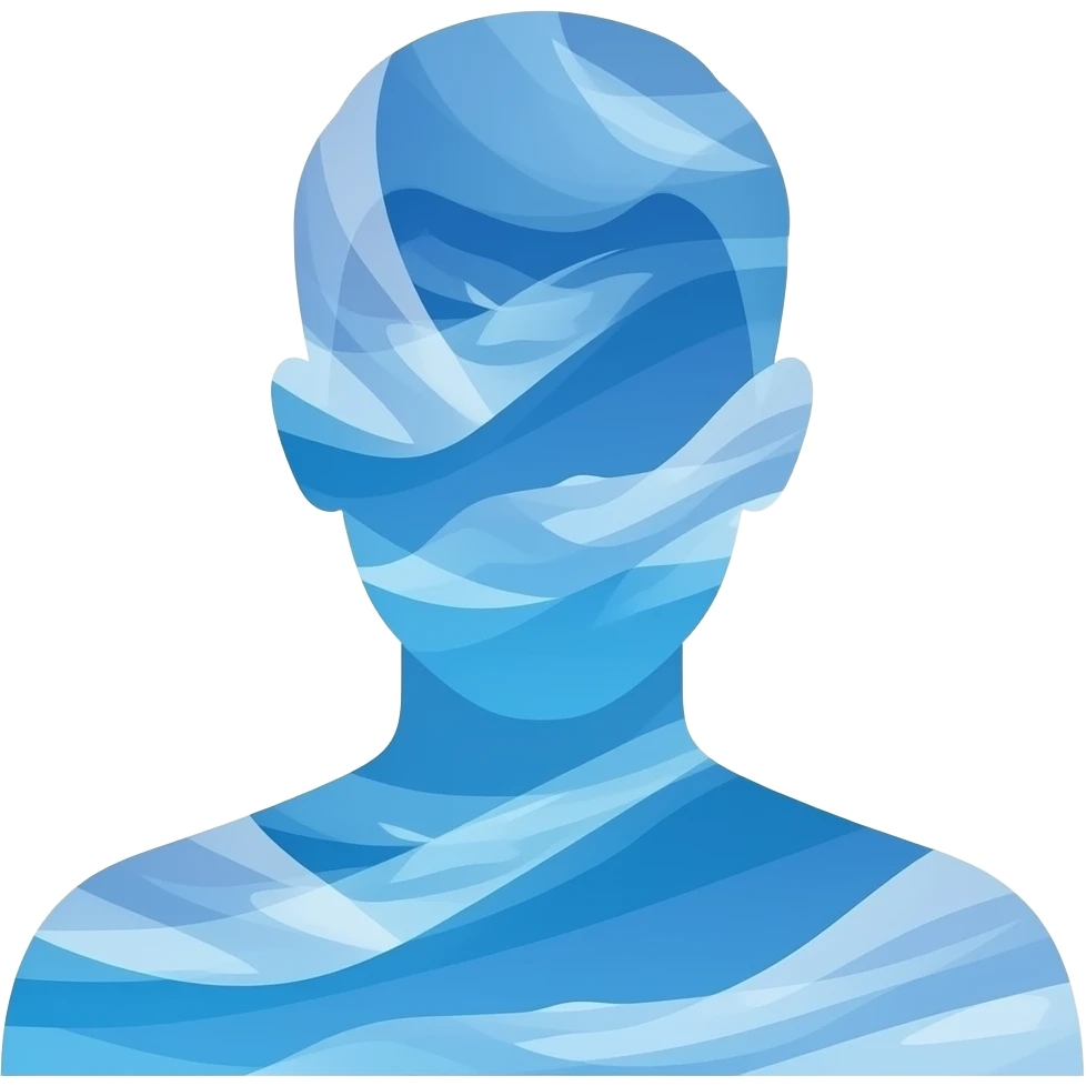 Person abstract, sky blue emoji