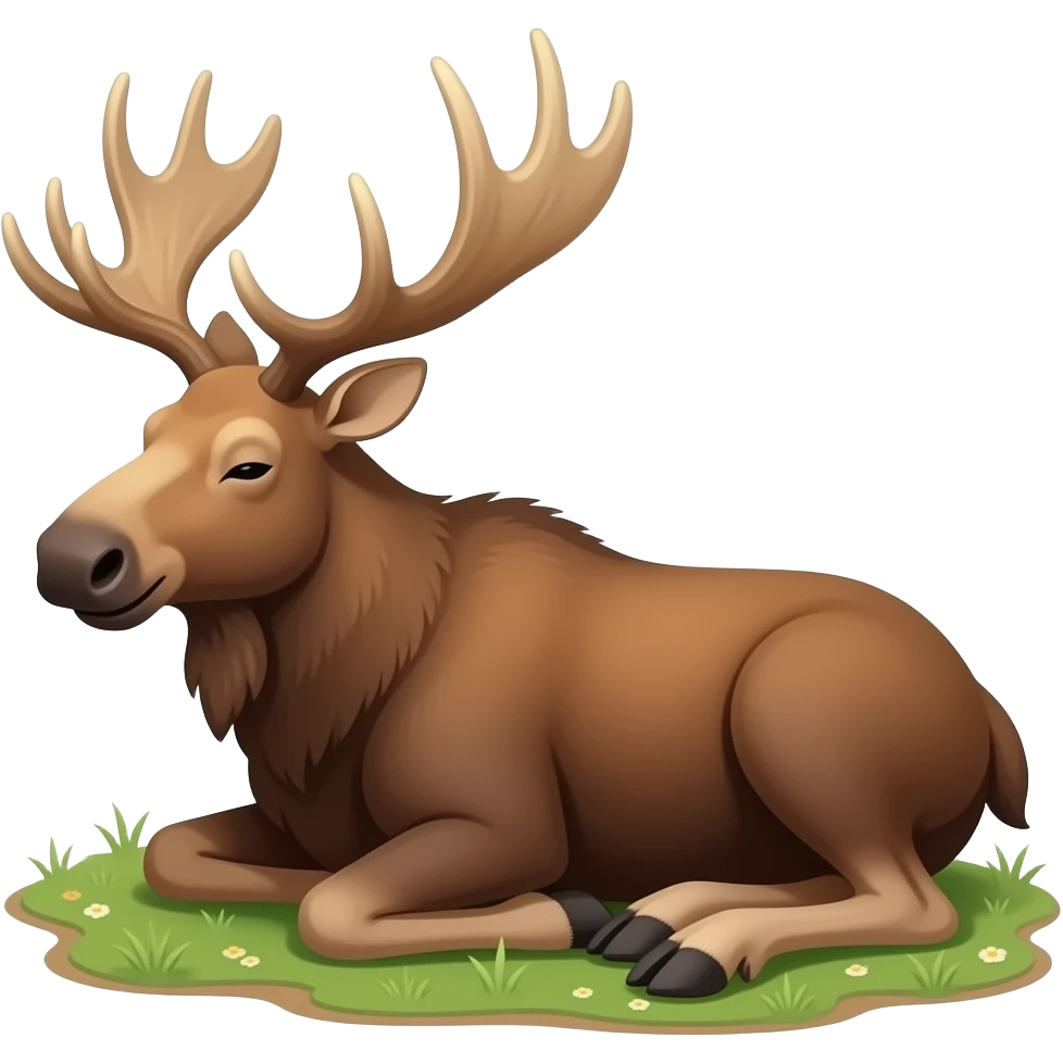 moose resting on the ground, relaxed emoji