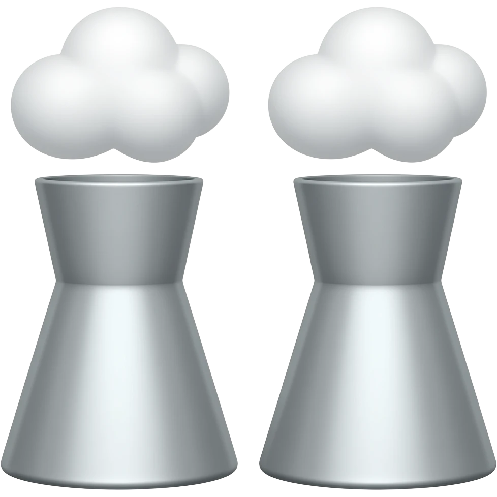 generate two large grey smokestacks emoji