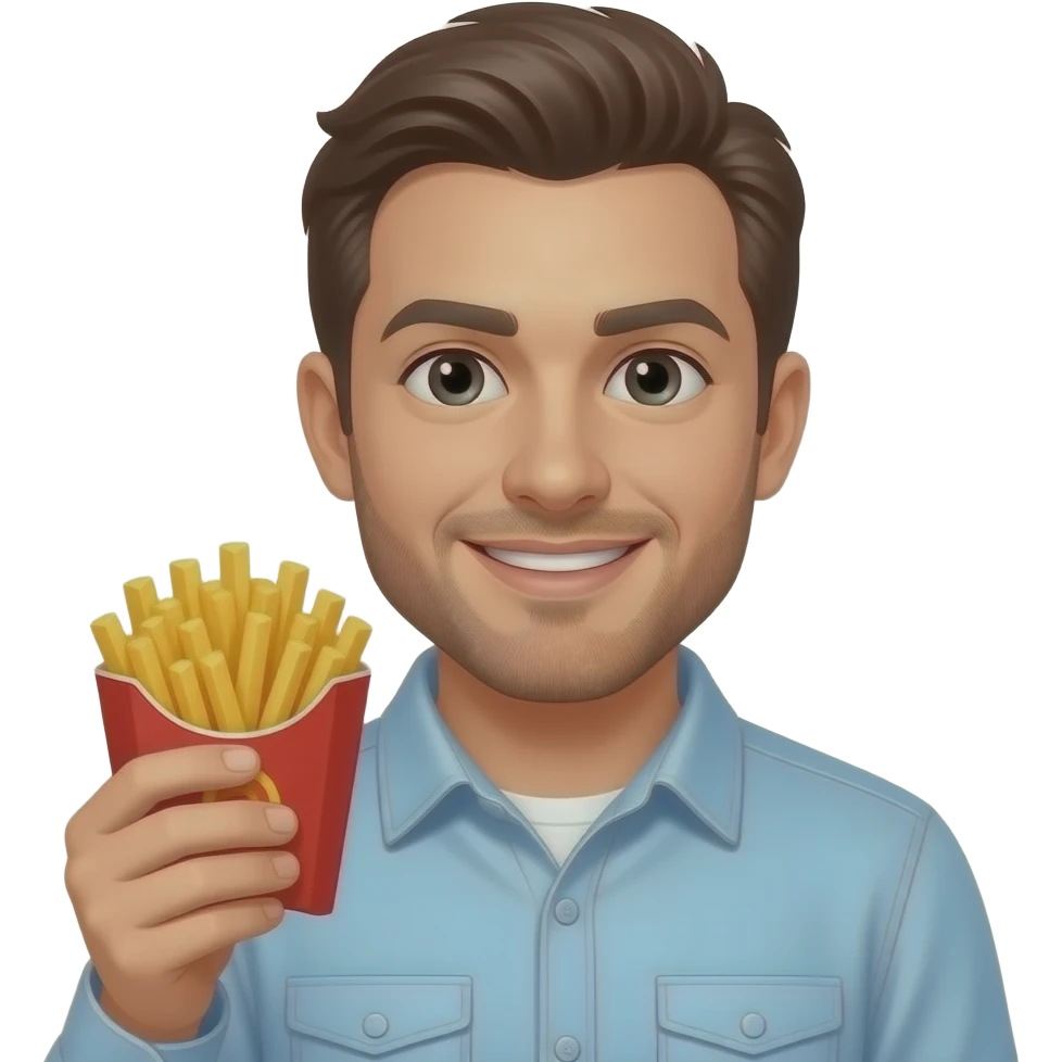 man holding fries emoji