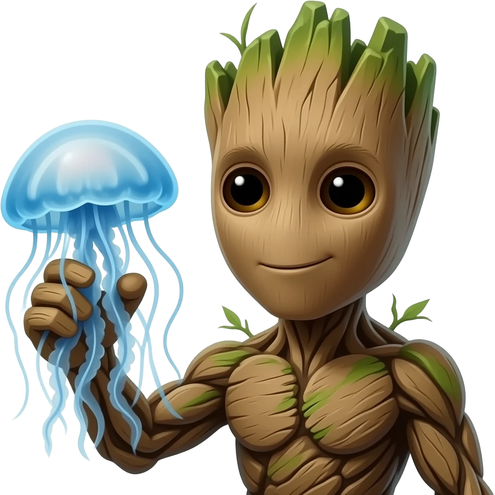 groot love jellyfish emoji