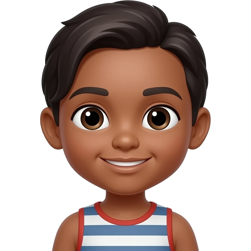 Niño negro pelo lacio
 emoji