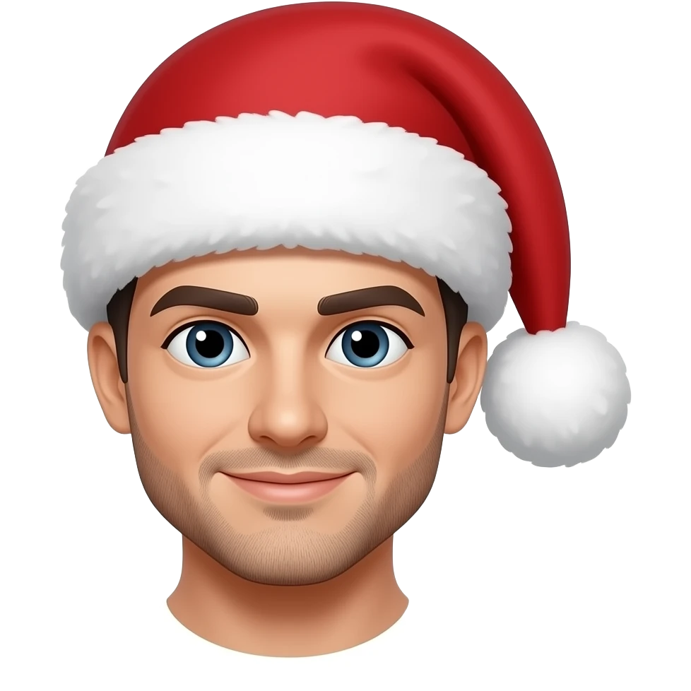male with santa hats portrait emoji