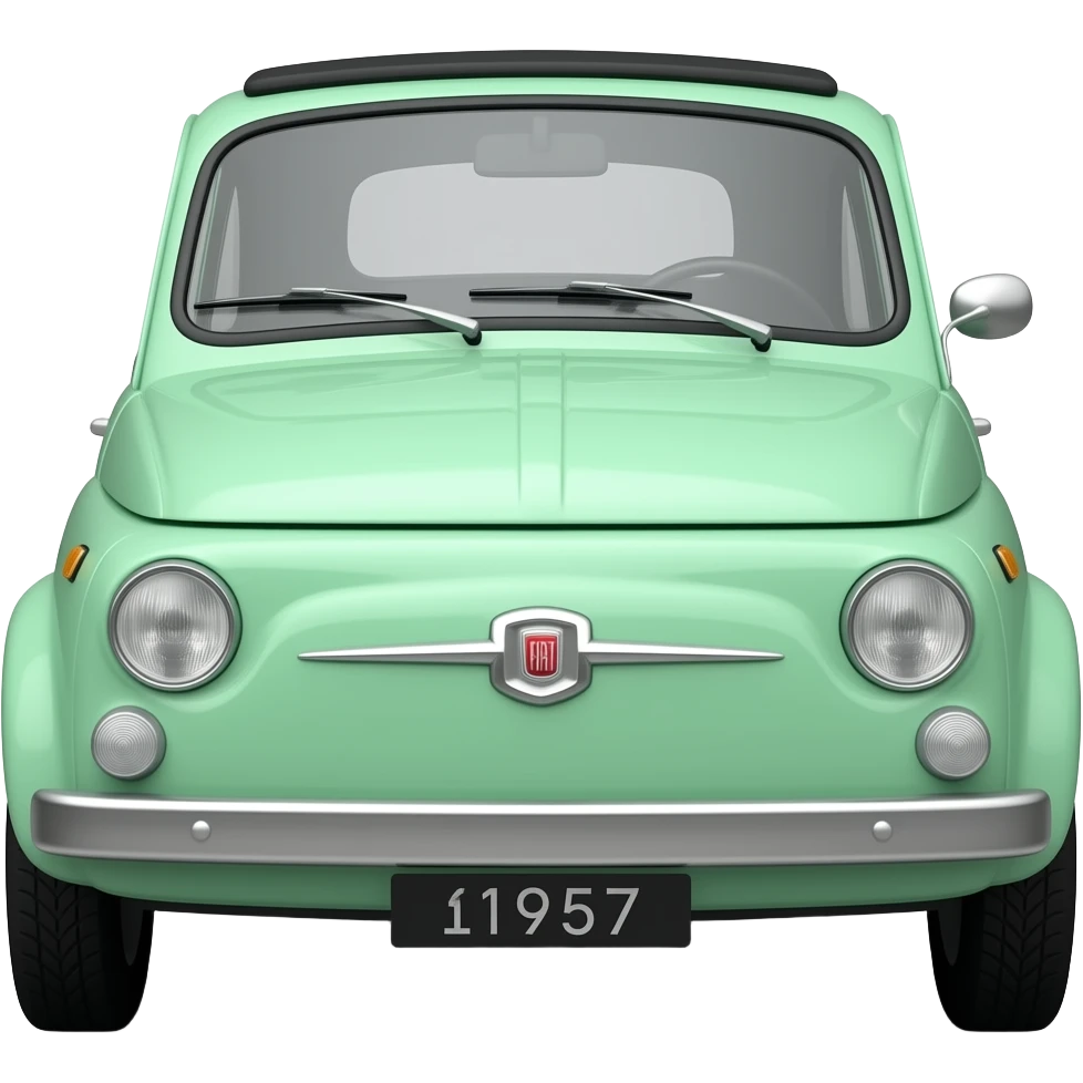 mint green fiat 500 vintage 1957 2015 version emoji