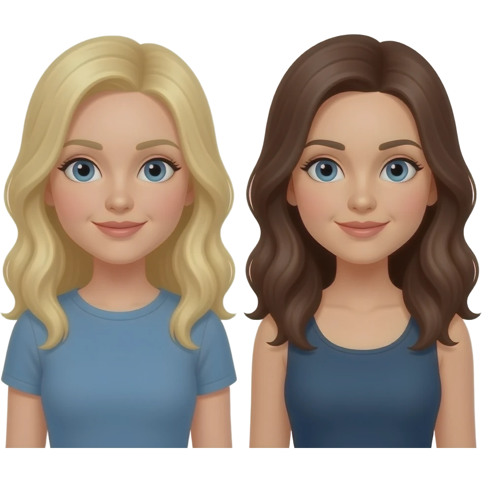 Fronte fronte  tra donne  una bionda e una castana emoji