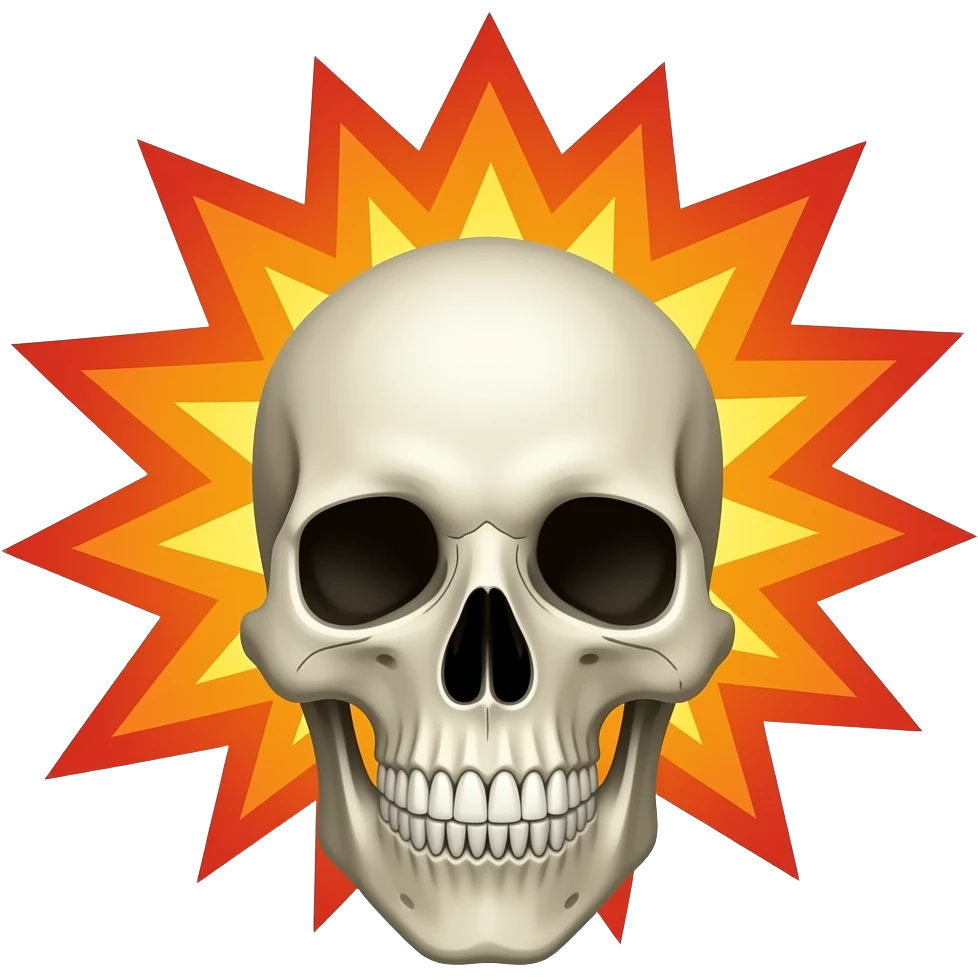 Skull face blasting emoji