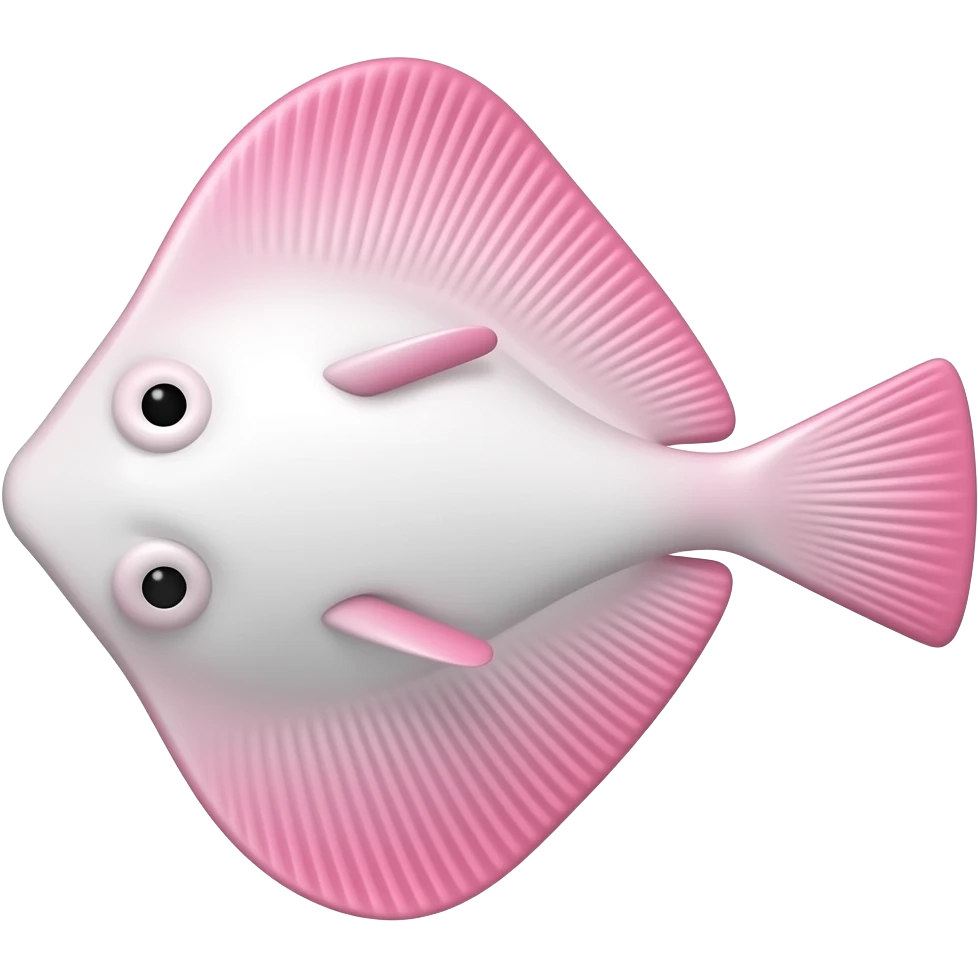 A pink female guitarfish emoji