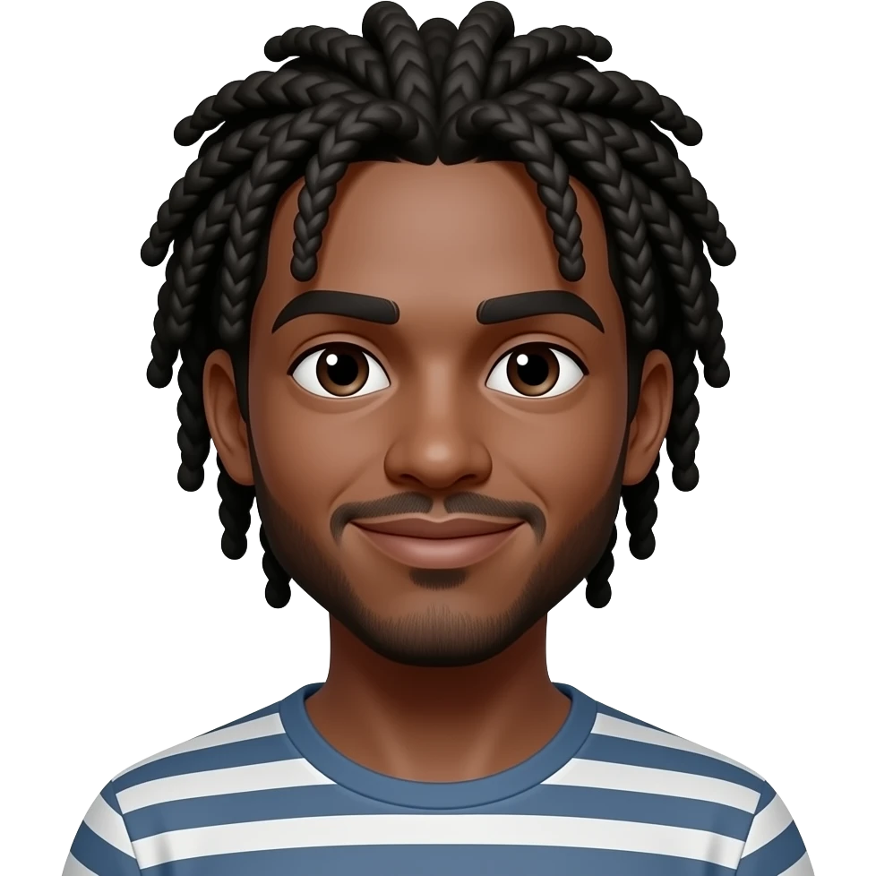 Make him dark skin with braids emoji