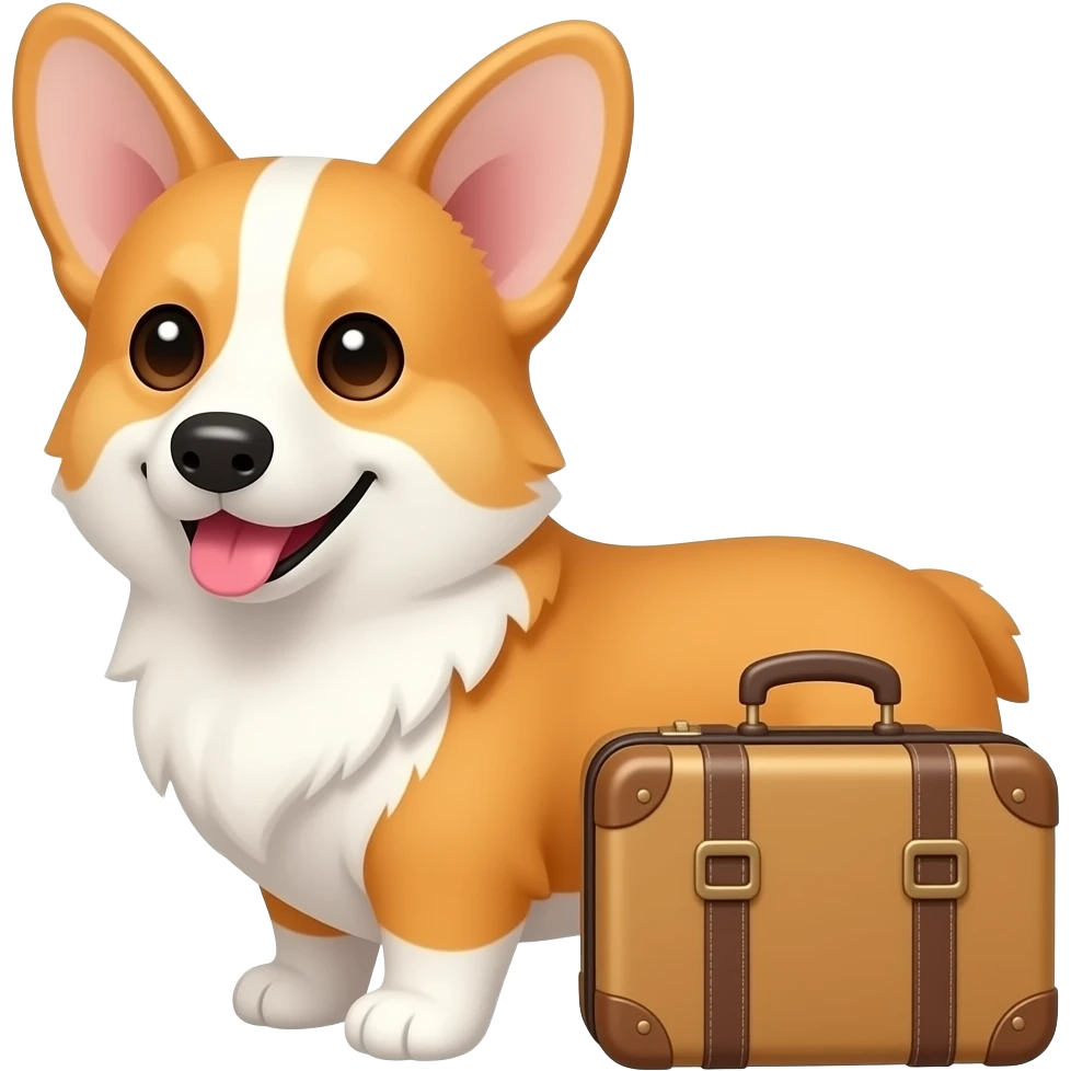 corgi with suitcase emoji