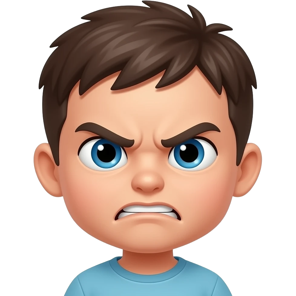 angry children face emoji