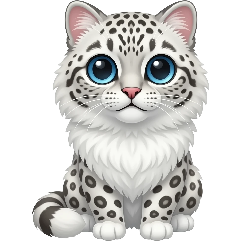Fluffy snow leopard like ragdoll cat emoji