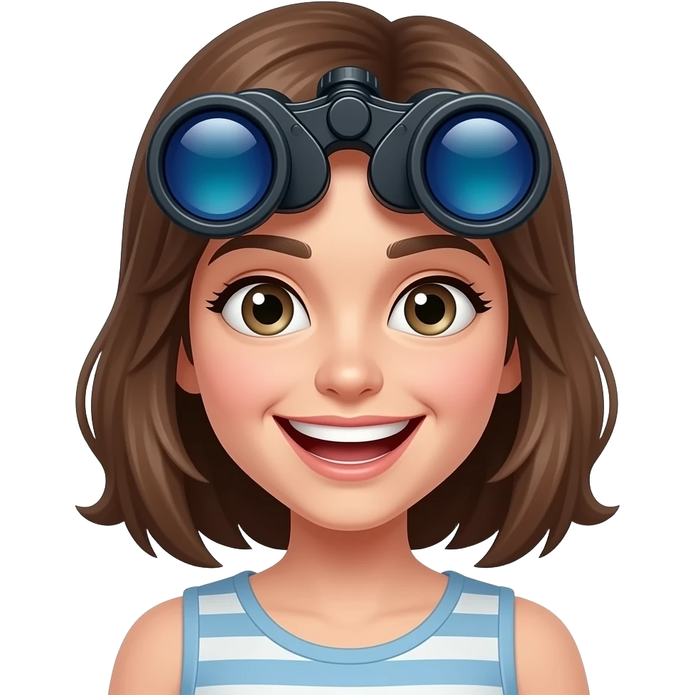 Benoculars eyes Girl crazy cartoon emoji