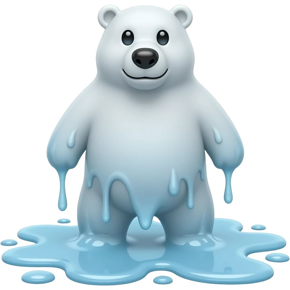 Melting bear emoji
