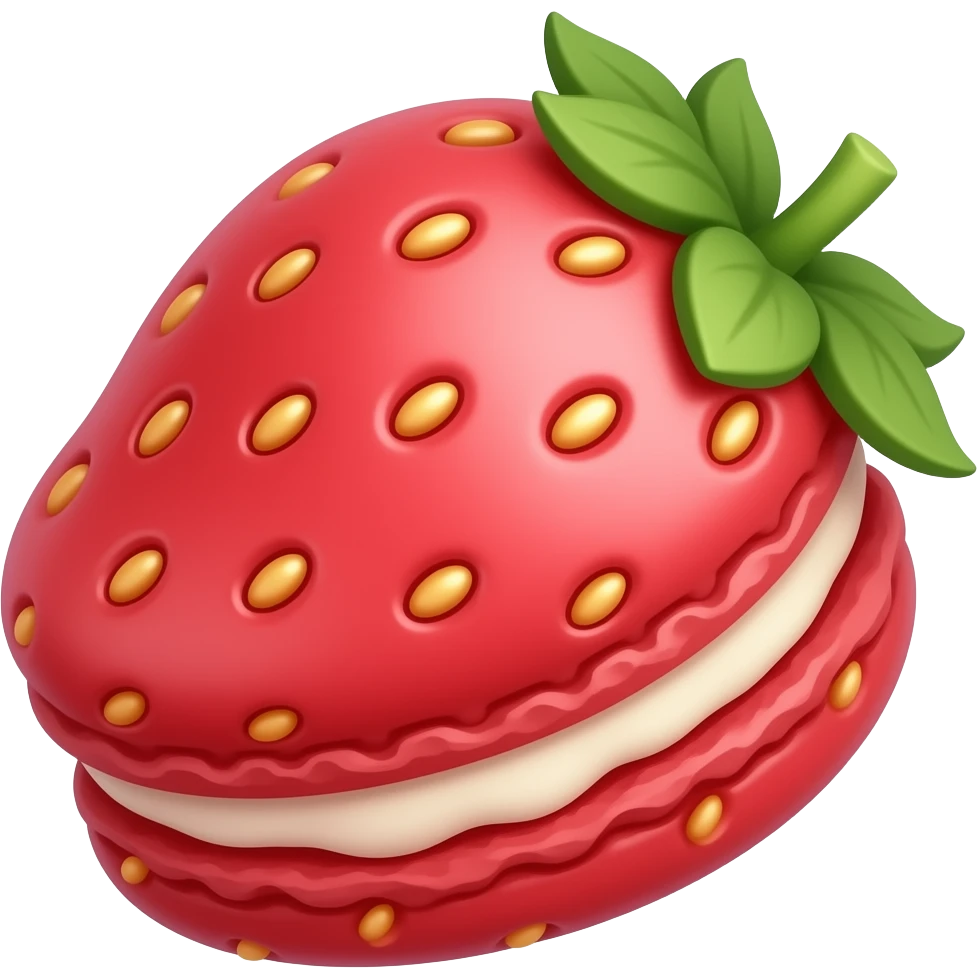 Strawberry macaron emoji