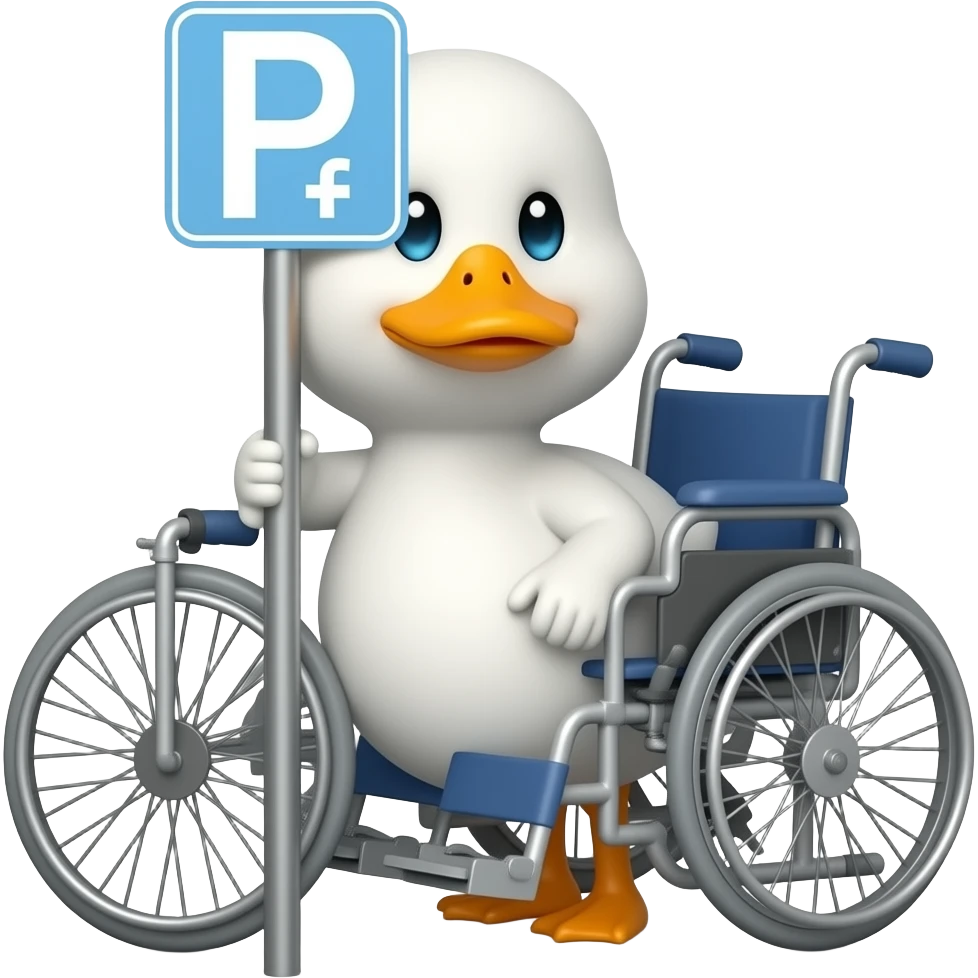 Disabled duck in a disabled parking space emoji