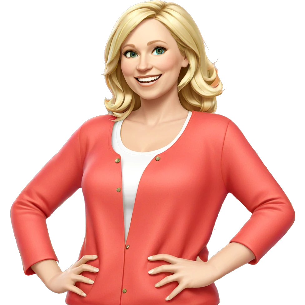 blonde girl with flower smile emoji