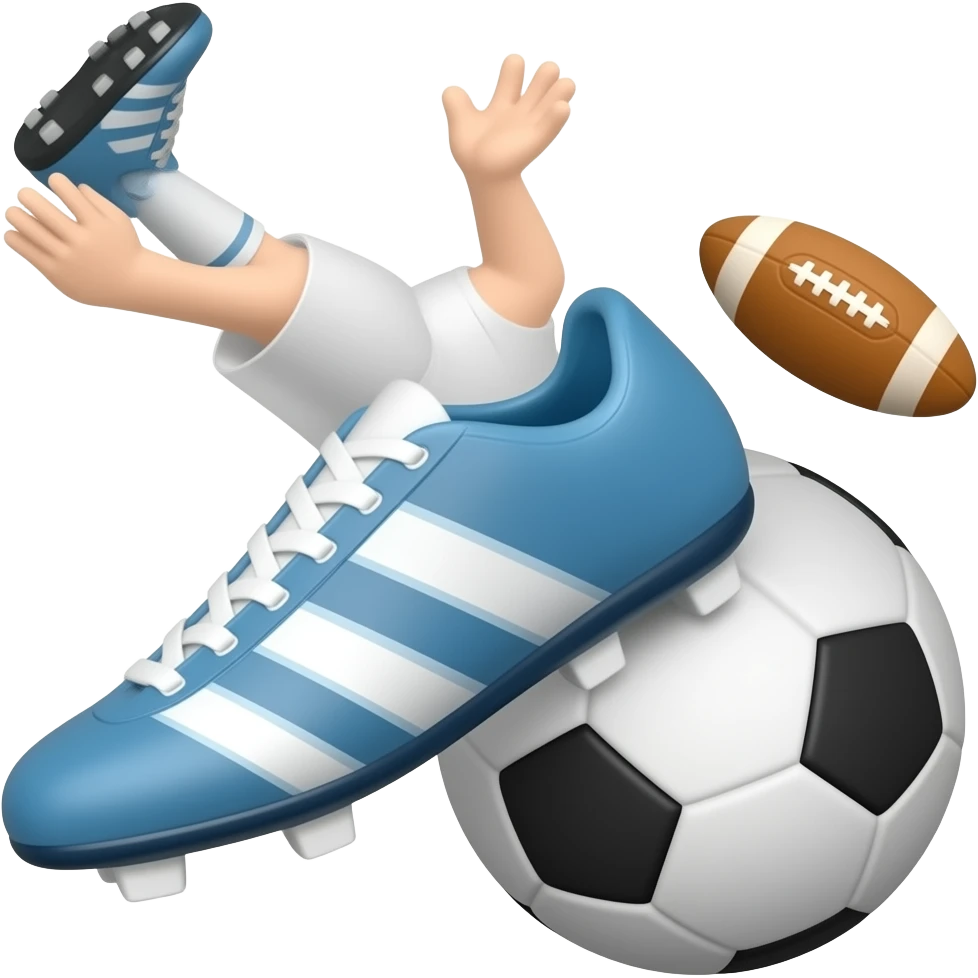 kicking football boot comic style pass emoji