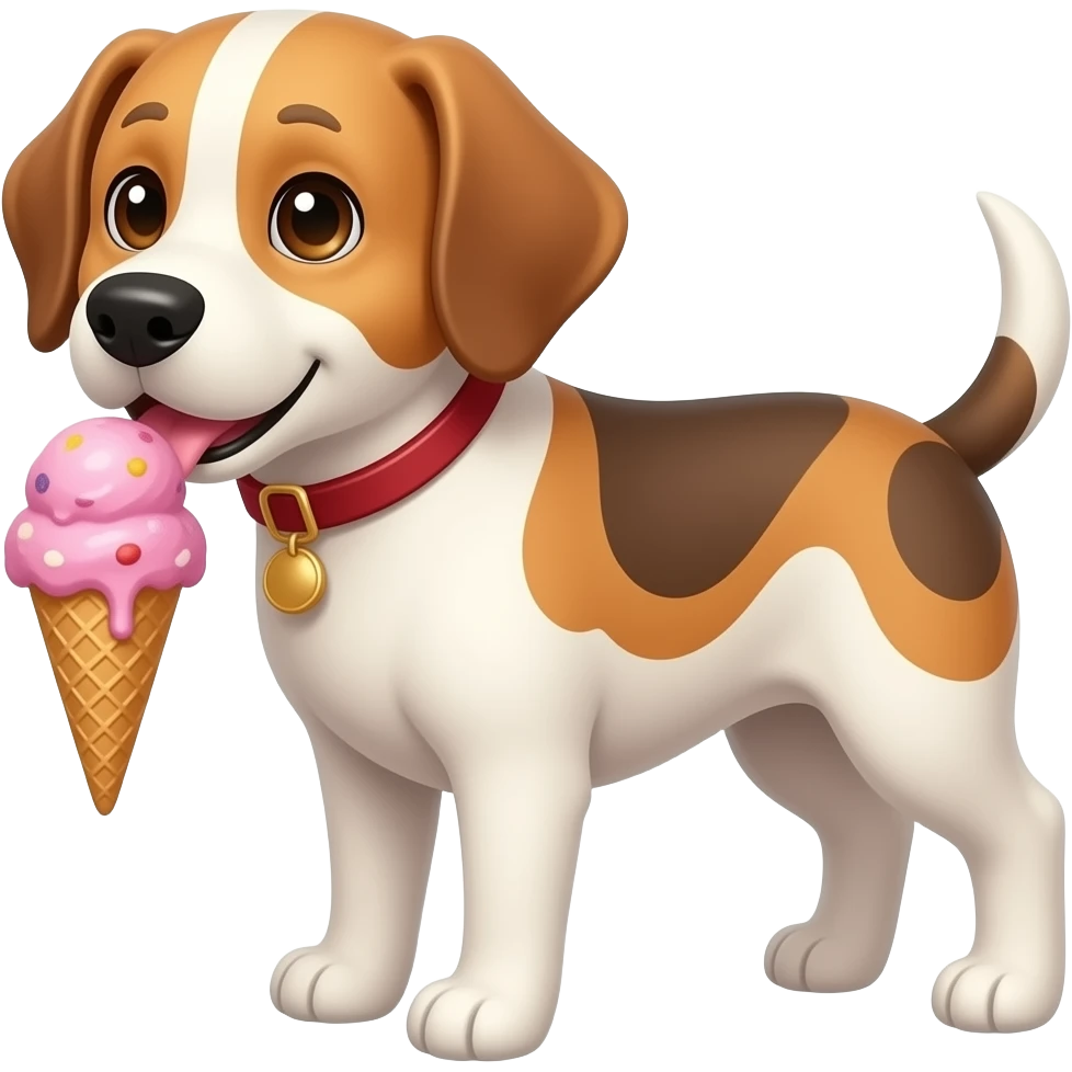 dog eating icecream portrait emoji
