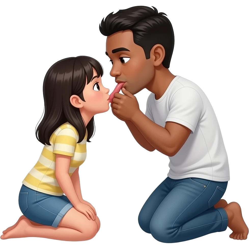 Pinay girl kneeling before a black guy sucking his penis emoji