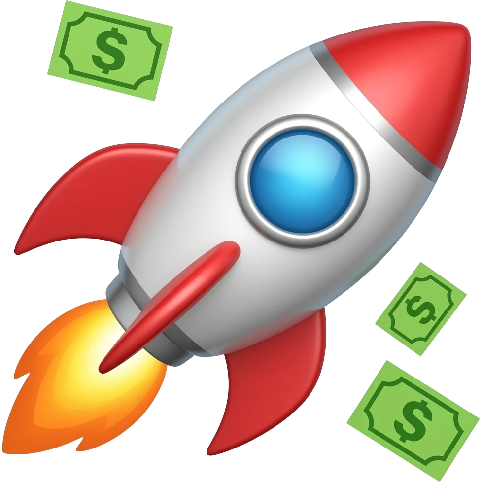 money and profit growth rocket emoji