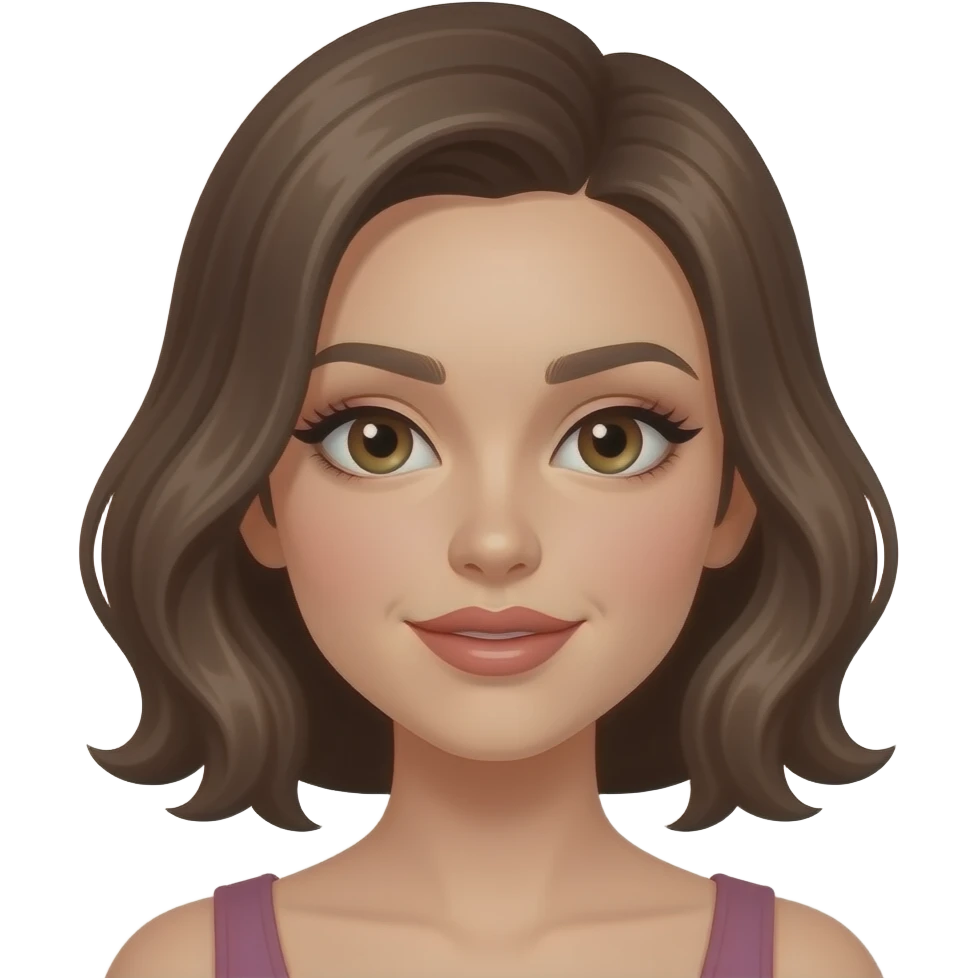 دختری با فرق سر و آرایش و لیپ گلاس emoji
