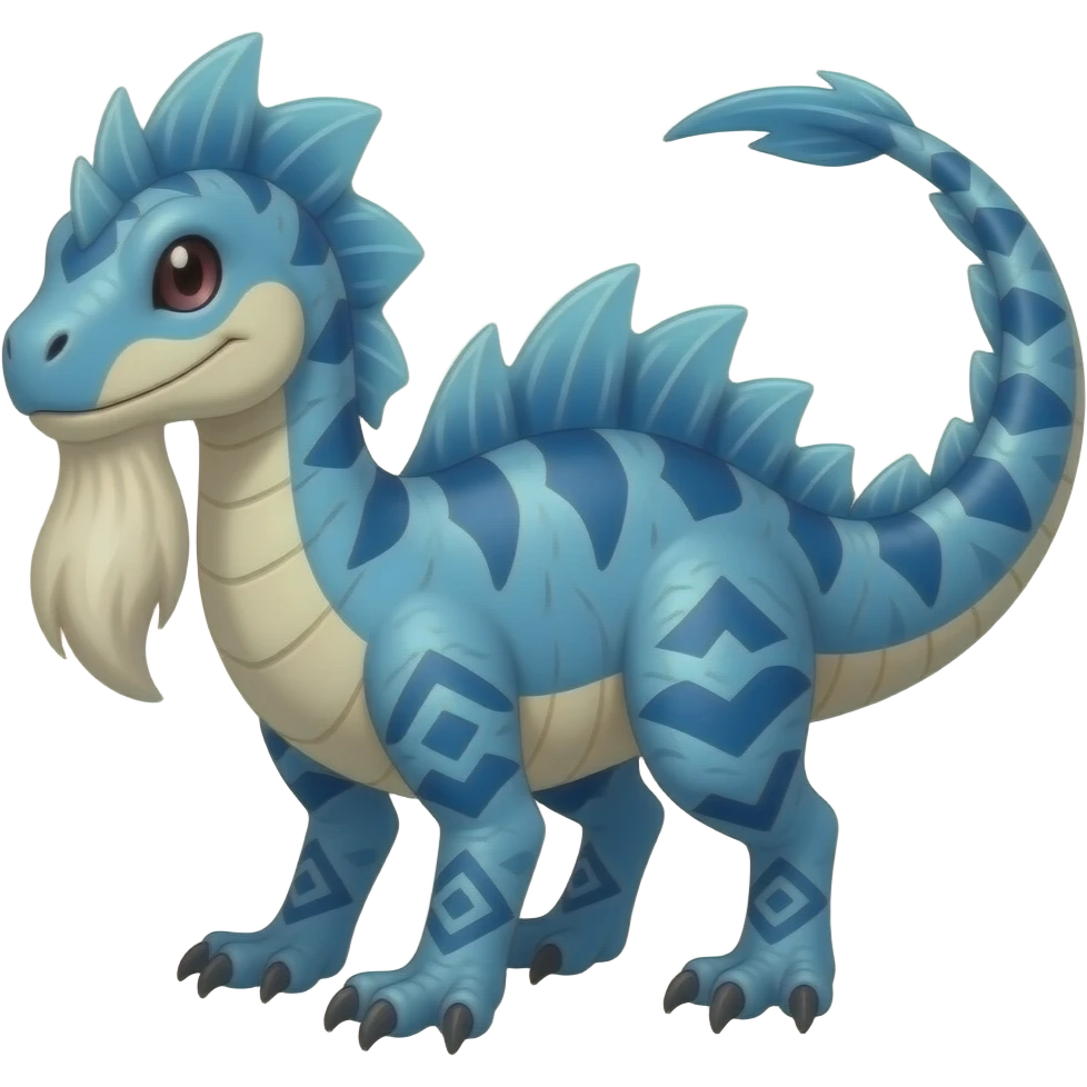 scaly shiny frilled raptorik finned patterned blue tribal-patterned digitigrade quadrupedal Vaporeon-Salandit-Glaceon-hybrid with thick fleshy whiskers emoji