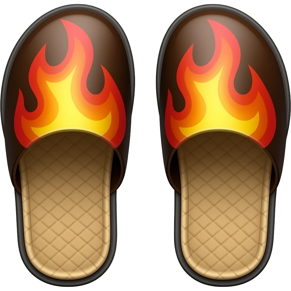 fire patterned slipper emoji
