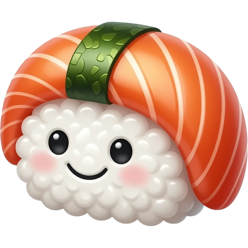 cute salmon nigiri face emoji