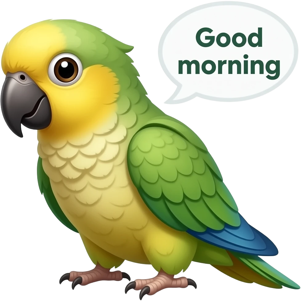 Caique parrot Says good morning emoji