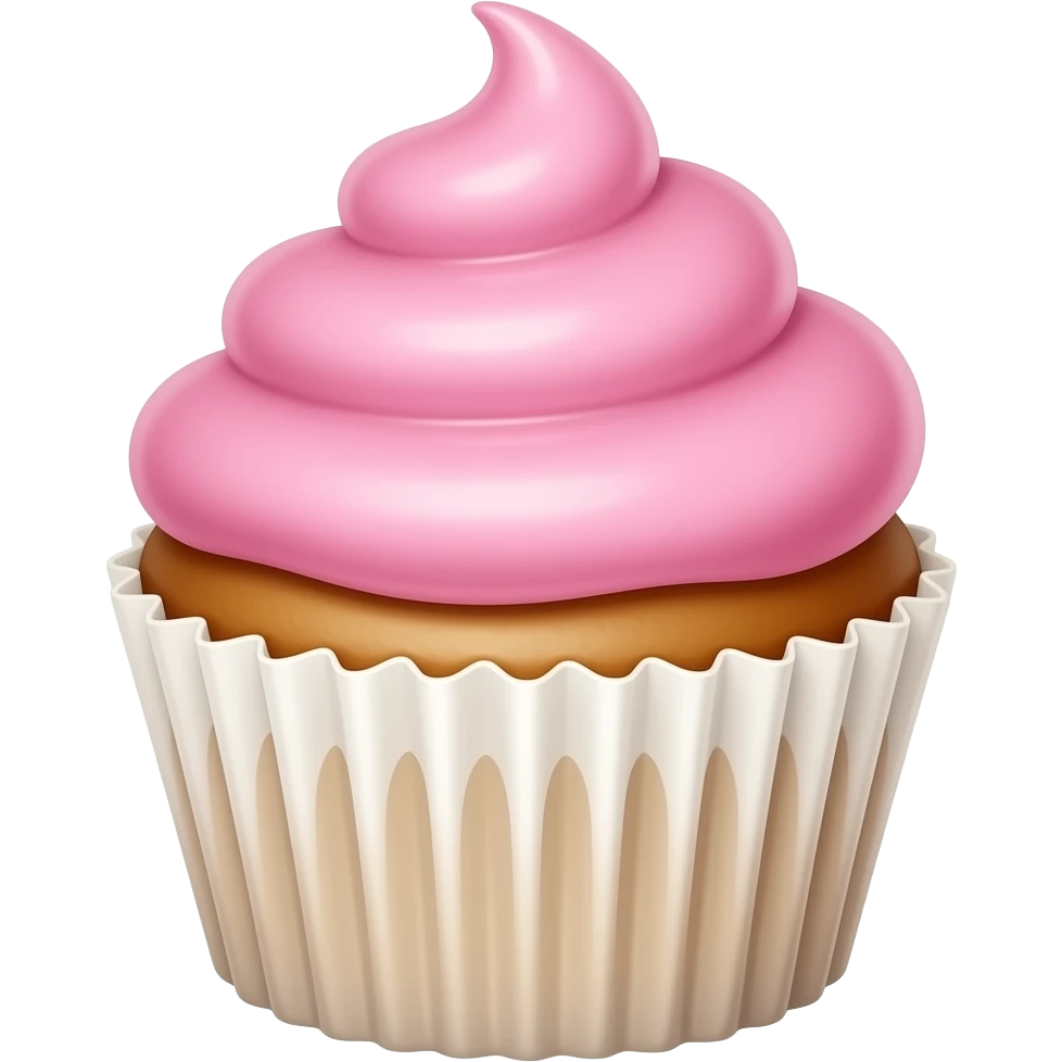 Cupcake with pink icing emoji