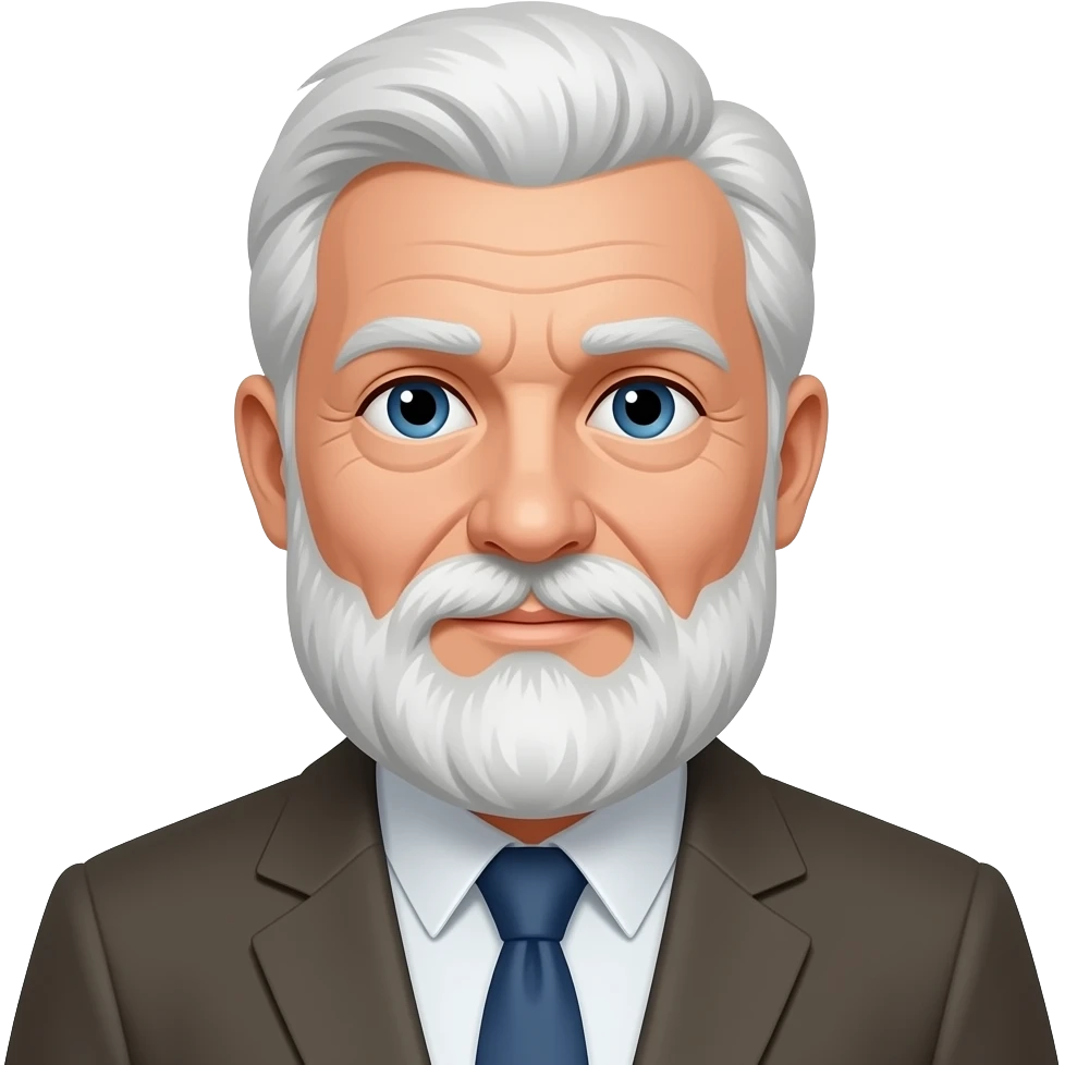 Vithårig med snagg äldre man emoji