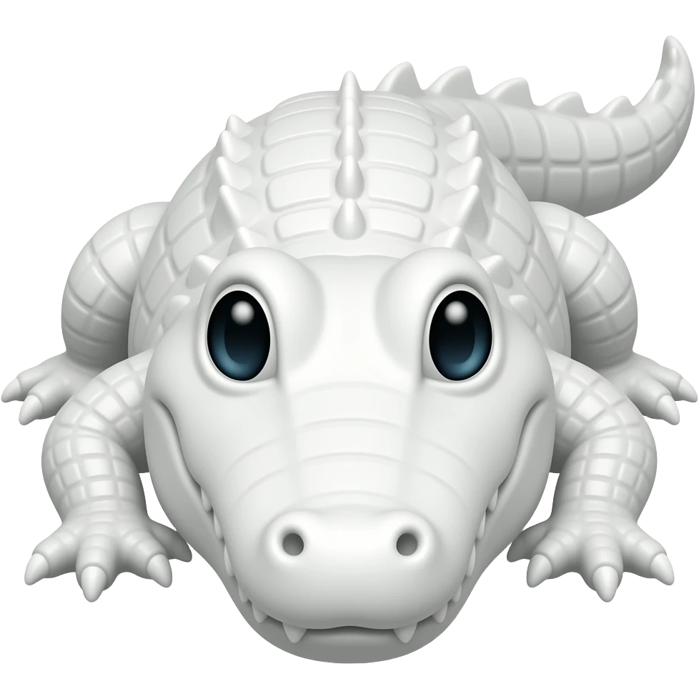A white alligator front facing. emoji